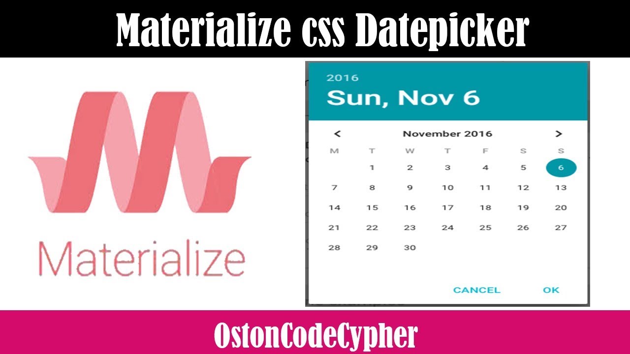 How to create a Date Picker using Materialize css.